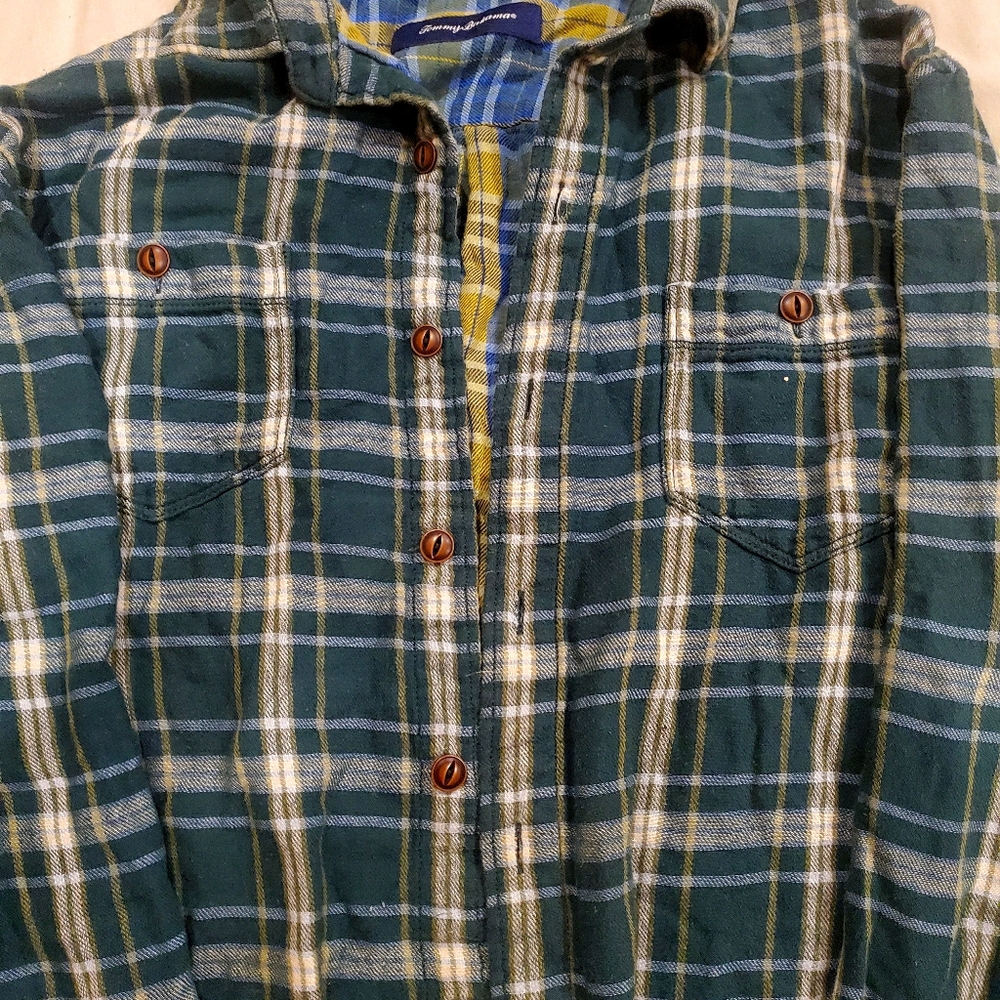 Tommy bahama green flannel